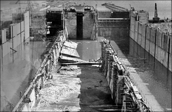 Авария в Чайковском шлюзе. 10 мая 1962 года, Воткинский гидроузел на реке Кама СССР, катастрофы, советский союз, техногенные катастрофы